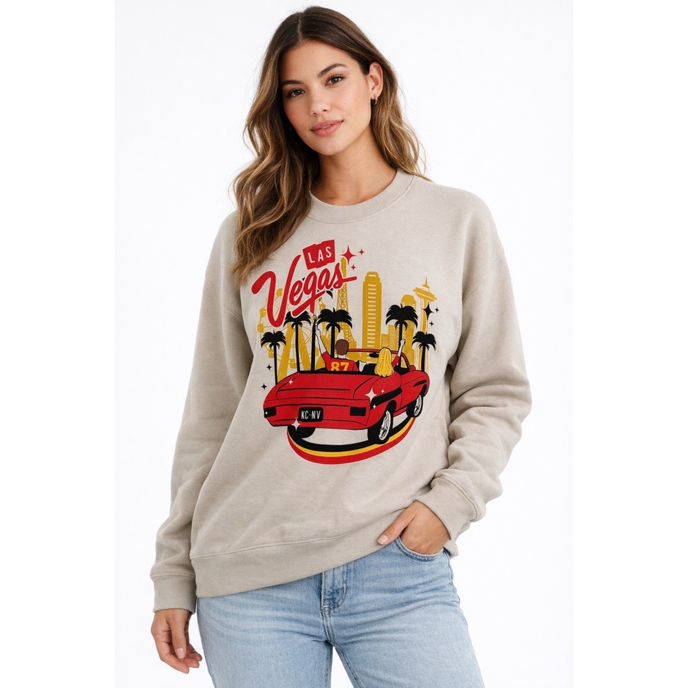 Kansas City Chiefs Travis & Taylor Swift 2024 Super Bowl Las Vegas  Sweatshirt